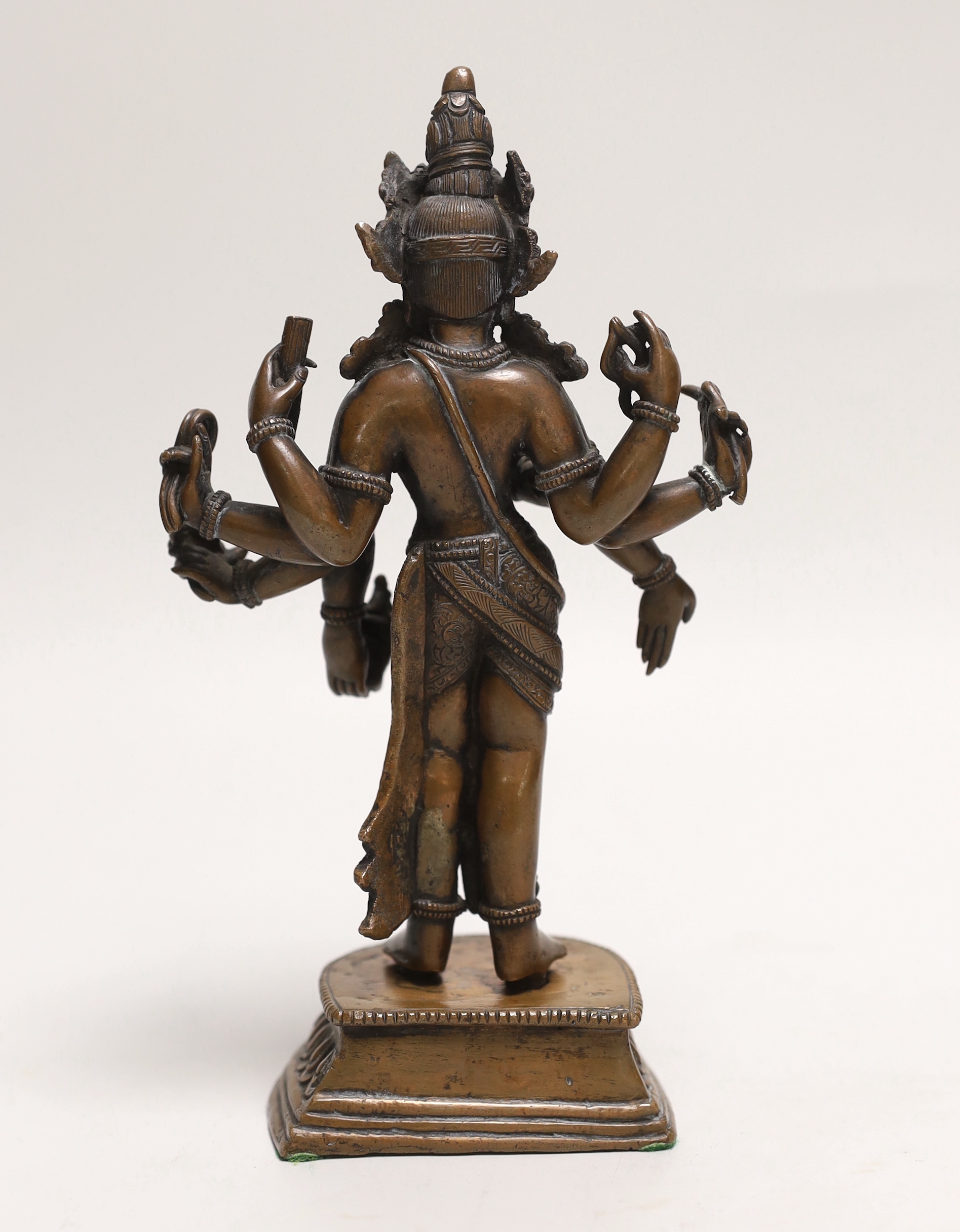 A Nepalese copper alloy figure of Amoghapasha, 18th/19th century, 19cm high